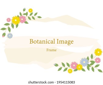 Colorful flower wreath frame. Vector illustration.