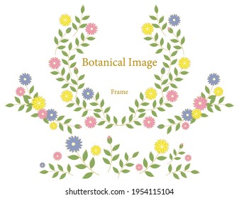 Colorful flower wreath frame. Vector illustration.