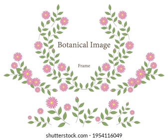 Colorful flower wreath frame. Vector illustration.