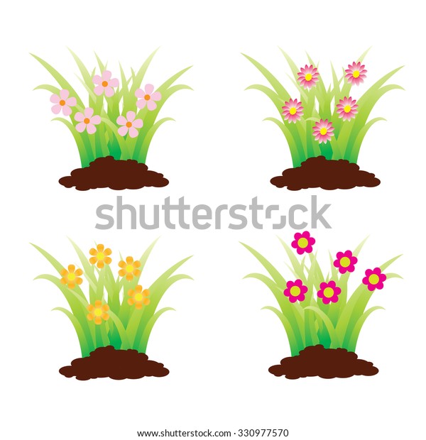 Colorful Flowerbeds Stock Vector (Royalty Free) 330977570