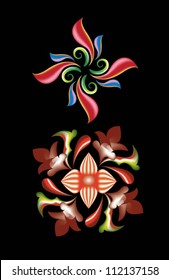 Colorful Flowers 2. Abstract flowers decoration, for any design you want