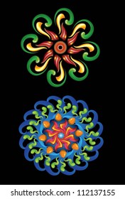 Colorful Flowers 3. Abstract flowers drawing vector, for any design you want