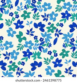 Colorful flowers arranged on a soft color background. floral pattern textile design.