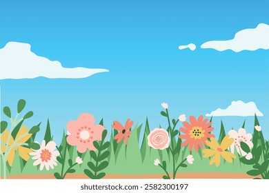 colorful flowers. Background for the design. Pattern. Vector