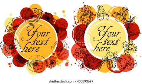 colorful flowers background with place for your text.
