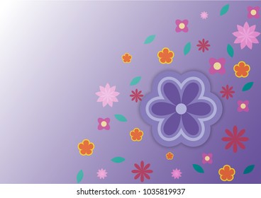 Colorful Flowers Background, Vector illustration
