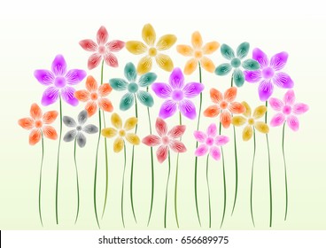 Colorful flowers background vector illustration 