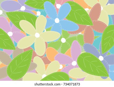 Colorful flowers background vector and illustration