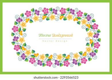 Colorful flowers and beautiful leaves Frame and background vector	

