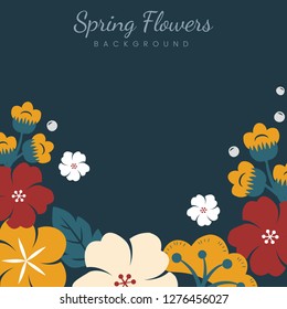Vector de fondo del borde de flores coloridas