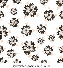 Colorful flowers and branchs whit shadow on a white backgeound.