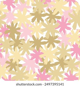 Colorful flowers and branchs whit shadow on a white backgeound. Fucsia color background dominant.