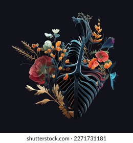 colorful flowers in chest