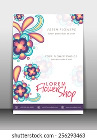 Colorful Flowers Decorated Flyer, Banner Or Template Design For Flower Shop.