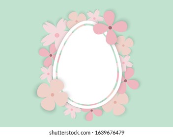 Colorful flowers with egg frame