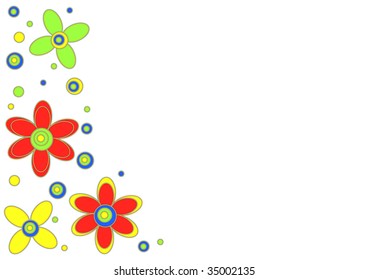 Colorful flowers embellishment - vector.