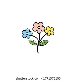 flores coloridas en vector de estilo plano