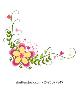 Colorful Flowers, Floral, Flourish, Border Vector