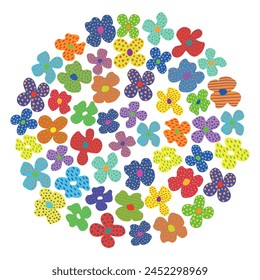 Colorful flowers illustration. Abstract flowers. 