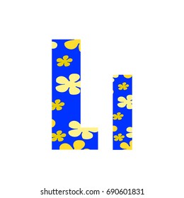 Colorful flowers letter L logo design template. Stylish vector icon