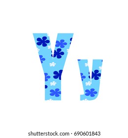 Colorful flowers letter Y logo design template. Stylish vector icon