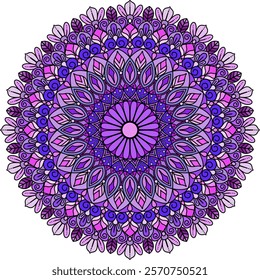 Colorful flowers mandala, circular flowers mandala , mandala vector 