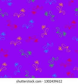 colorful flowers on a light lilac background