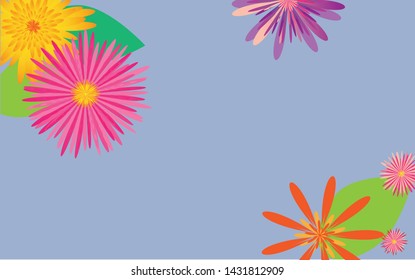 Colorful flowers on a simple background