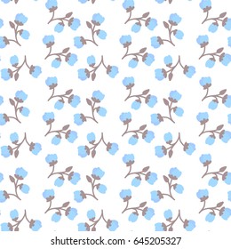 Colorful Flowers On White Background Seamless Pattern Vector Illustration