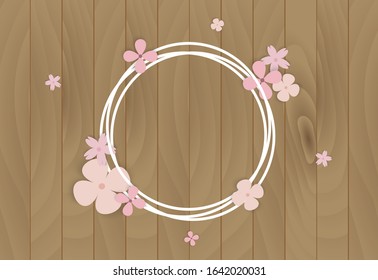 Colorful flowers on wooden frame
