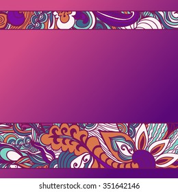 Colorful flowers pattern background. Floral frame. Vector illustration