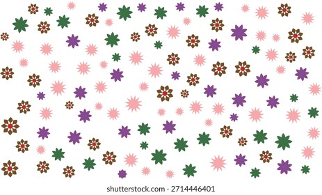 colorful flowers pattern on white background