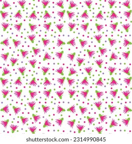 Colorful Flowers Pattern, Seamless Pattern, Gift Paper, Pink, Green, Purple, Colorful Pattern Illustration EPS