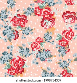 Flores coloridas patrón de diseño botánico primavera. Estilo de la libertad. Fondo floral sin fisuras para cubiertas textiles o de libros, fabricación, papel pintado, papel impreso, envoltura de regalo y scrapbooking.