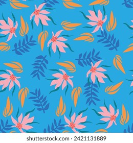 Flores coloridas patrón de diseño botánico primavera. Estilo de la libertad. Fondo floral sin soldadura para cubiertas textiles o de libros, fabricación, papel tapiz