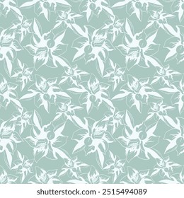 Colorful flowers pattern spring botanical design. Liberty style. Floral seamless background for textile or book covers, manufacturing, wallpapers