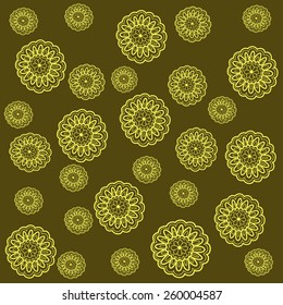 Colorful flowers pattern, vector. Floral flower vintage illustration, dark background. Flower retro pattern illustration, vector. Flowers silhouette, flower floral design, retro vintage flower pattern