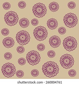 Colorful flowers pattern, vector. Floral flower vintage illustration, retro background. Flower retro pattern illustration, vector. Flower silhouette, flower floral design, retro vintage flower pattern