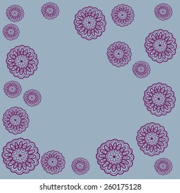 Colorful flowers pattern, vector. Floral flower vintage illustration for greeting cards. Flower retro pattern illustration, vector. Flowers silhouette, flower floral design, retro vintage pattern.
