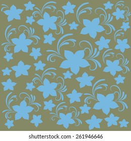 Colorful flowers pattern, vector. Floral flower vintage, bright green background. Flower retro pattern illustration, vector. Flower silhouette, flower floral design, seamless pattern, flowers close up