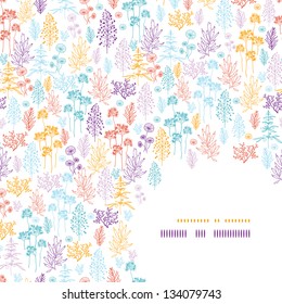 Colorful flowers and plants corner pattern background