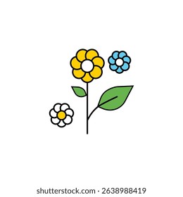 Colorful flowers representing ecosystem balance