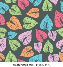 Colorful flowers seamless pattern Background