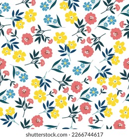 colorful flowers seamless pattern background