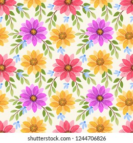 colorful flowers seamless pattern fabric textile wallpaper