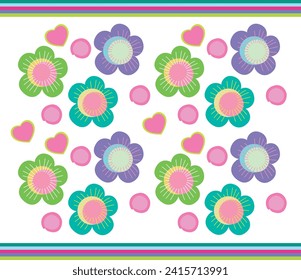 Flores coloridas ilustran perfectamente el patrón. El fondo de doodle floral de estilo infantil, formas naturales básicas y divertidas fondo de pared.