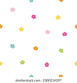 Flores coloridas sin fisuras en fondo blanco