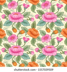 Colorful flowers seamless pattern vector design. can use for fabric textile wallpaper.