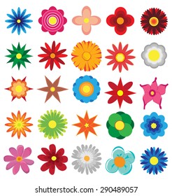 Colorful flowers set