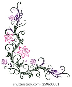 Colorful flowers, spring time border 